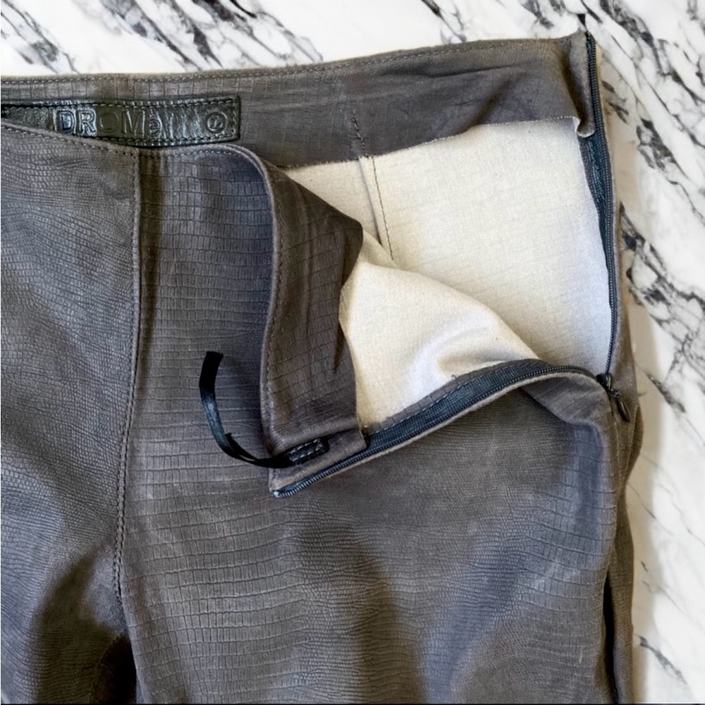 DROME Blue Grey Leather Pants | Size L - Picture 7 of 9